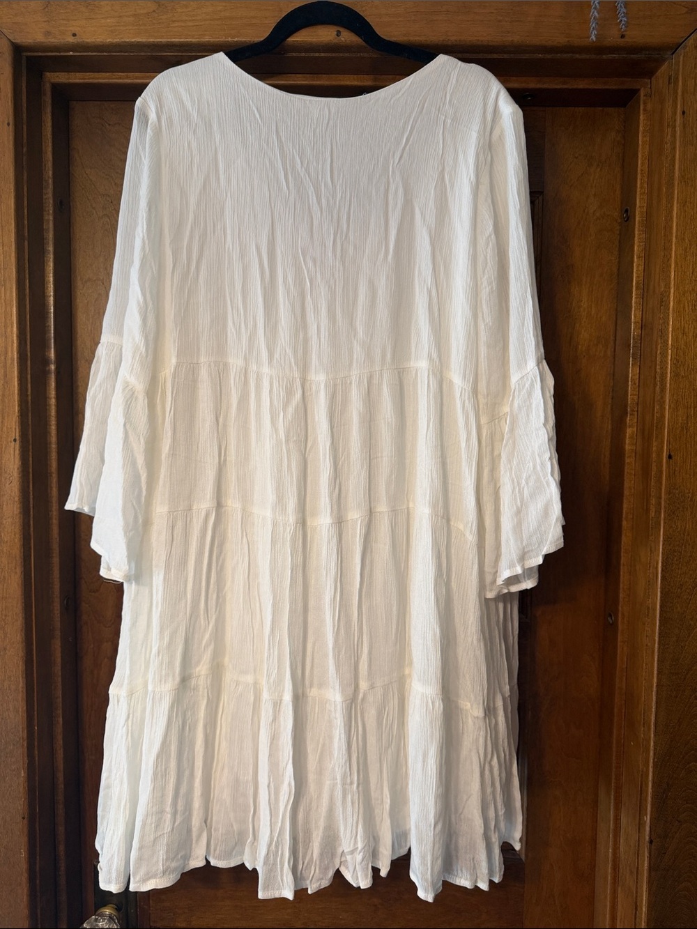 Andree White V-Neck Tiered Tunic Dress - Picture 3 of 3